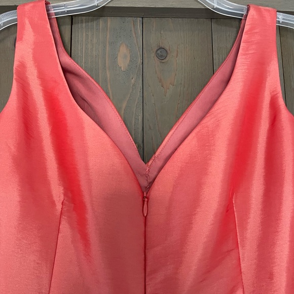 Coral taffeta bridesmaid dress - Picture 3 of 7